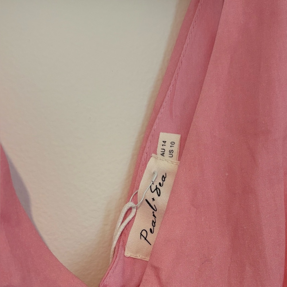 Pearl + Sea Pink Summer Mini Dress Shells Starfish Beach Vacation - Size 10 NWT - Picture 5 of 7